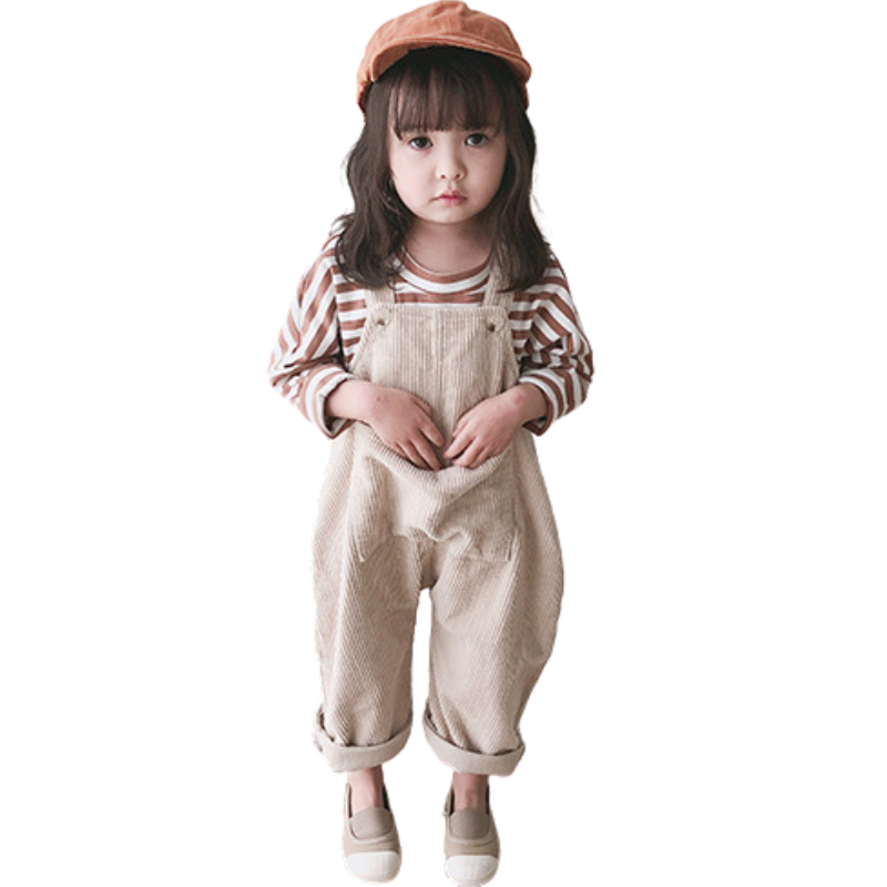 Solid Color Suspender Overalls-Children Cloth Shop