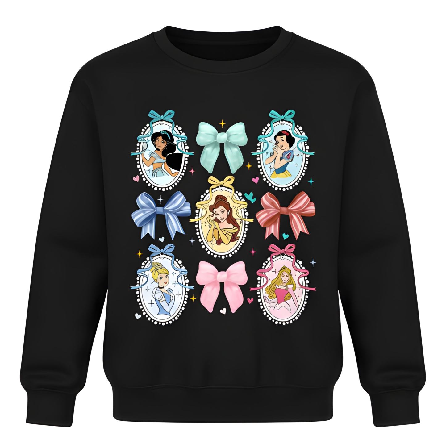 Princess Cartoon Print Warm Kids Winter Sweatshirt For Girls