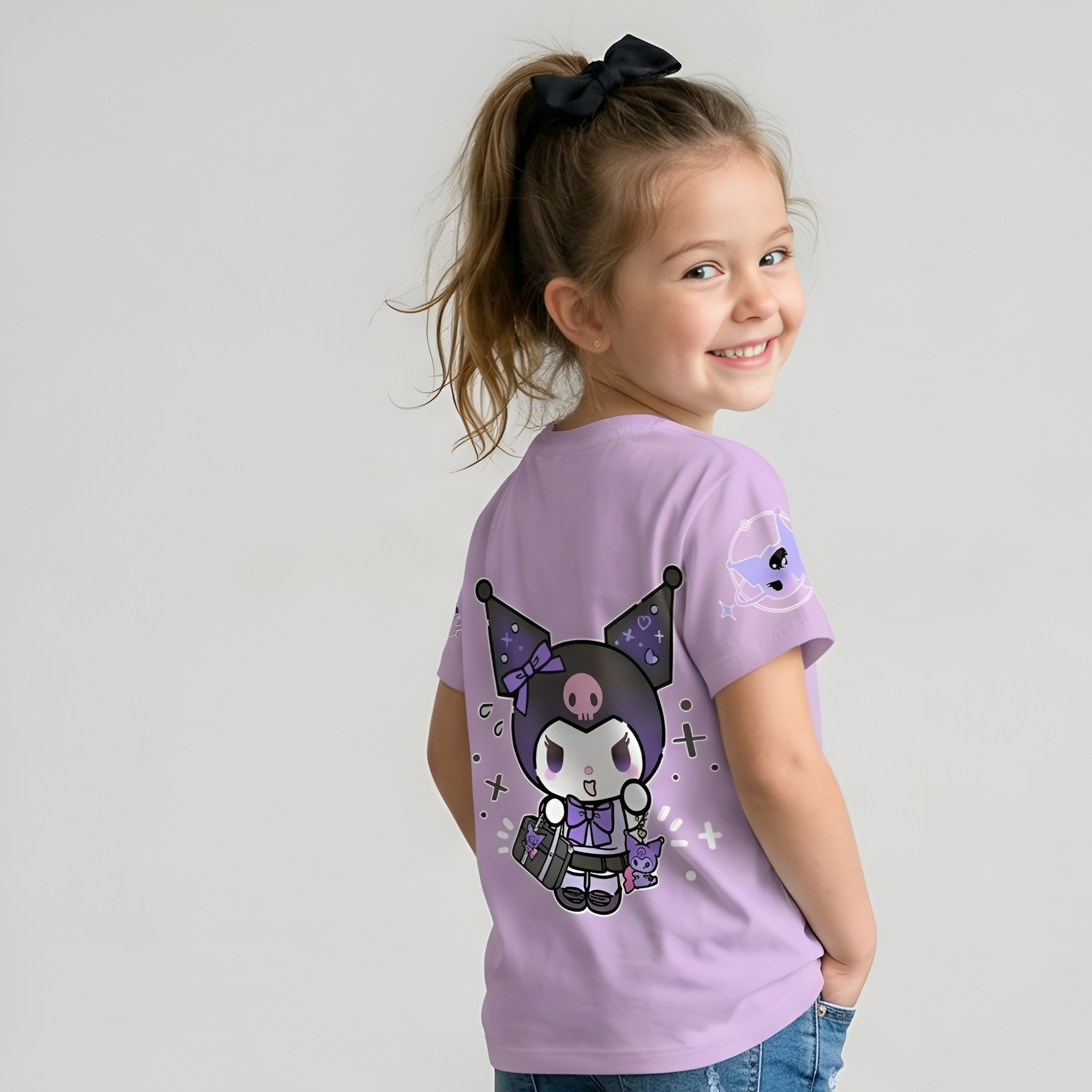 Kuromi Sanrio Character Mesh Short Sleeve Top