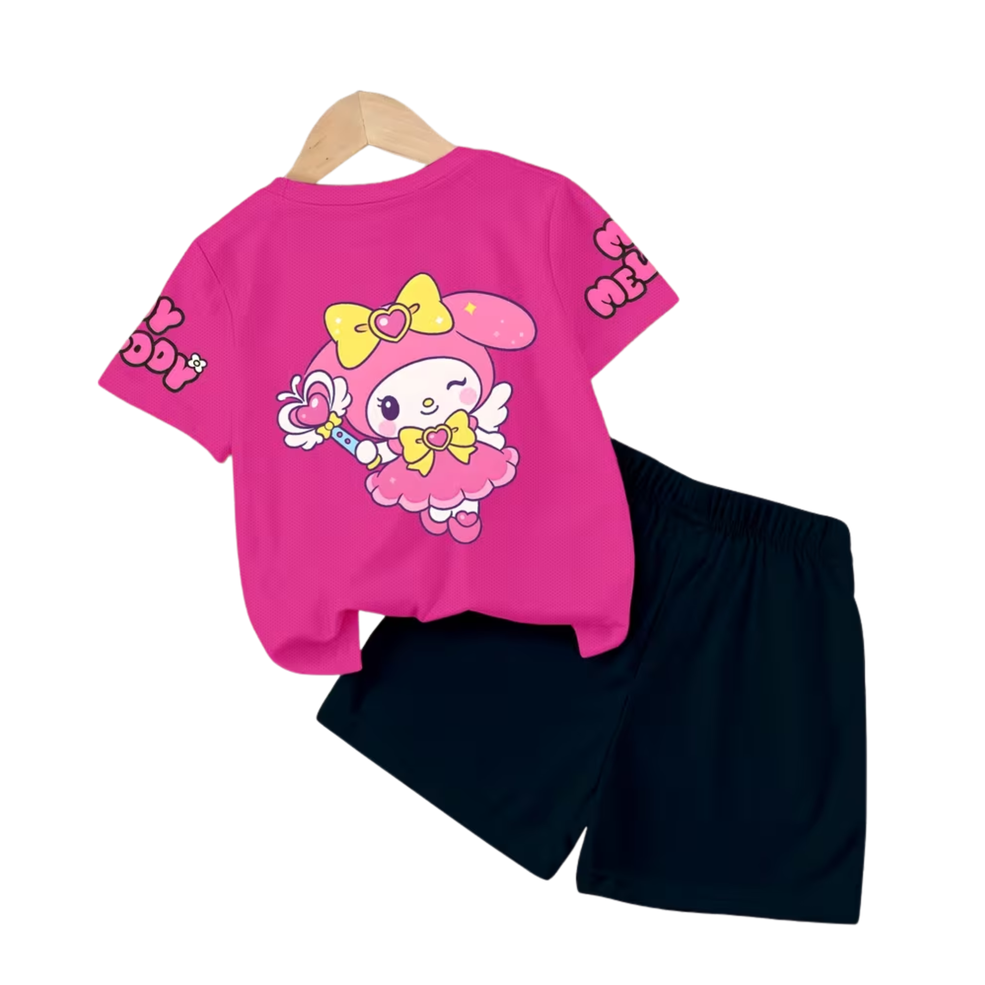 My Melody Printed With Cartoon Design Outfit Set For Girls 