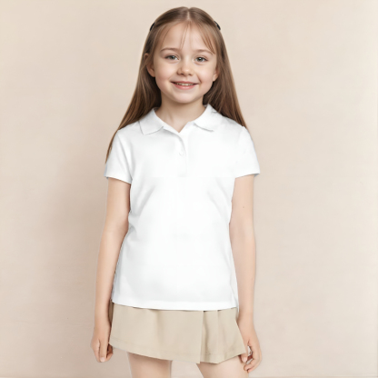 School Uniform Jersey Knit Polo Shirt For Girls