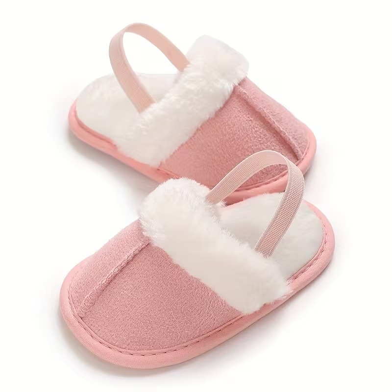 Casual Plush Lined Slippers For Infant With Soft Sole