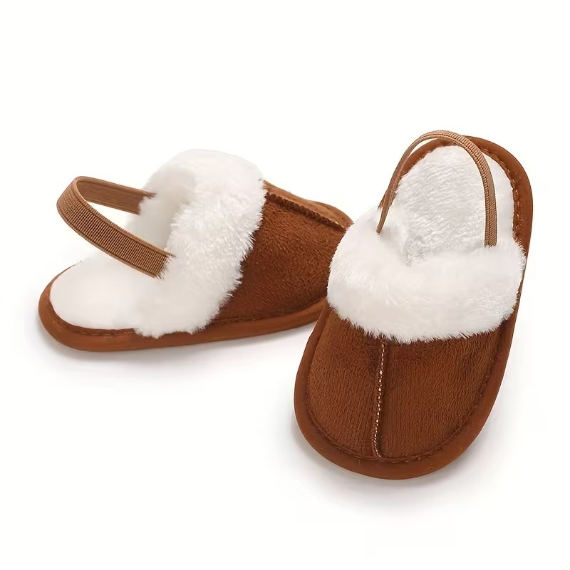 Casual Plush Lined Slippers For Infant With Soft Sole