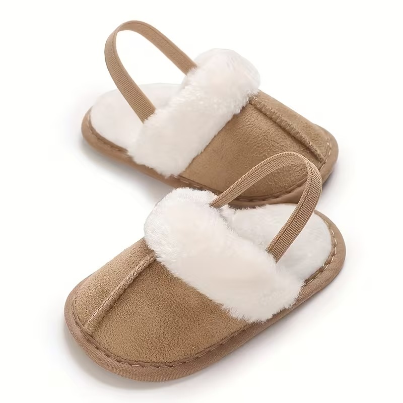 Casual Plush Lined Slippers For Infant With Soft Sole