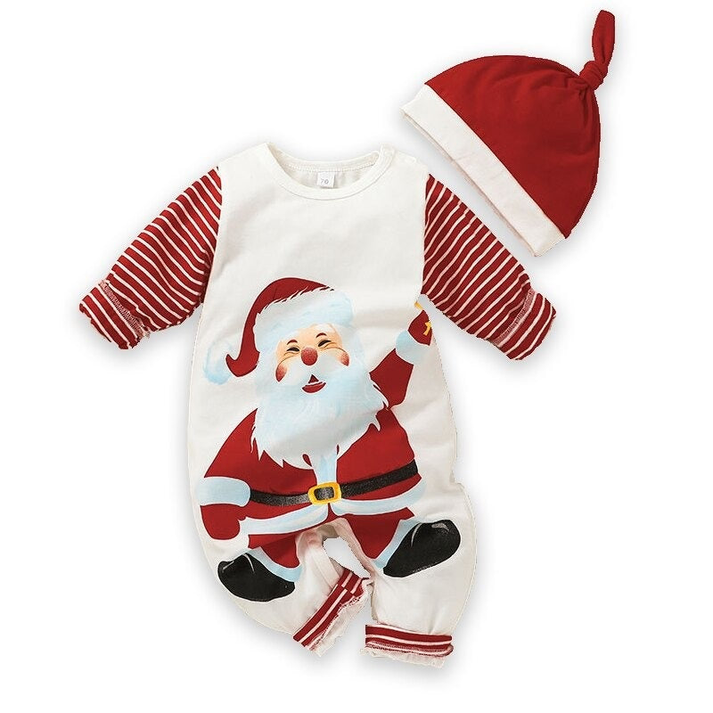 Christmas Baby Rompers With Hats-Children Cloth Shop
