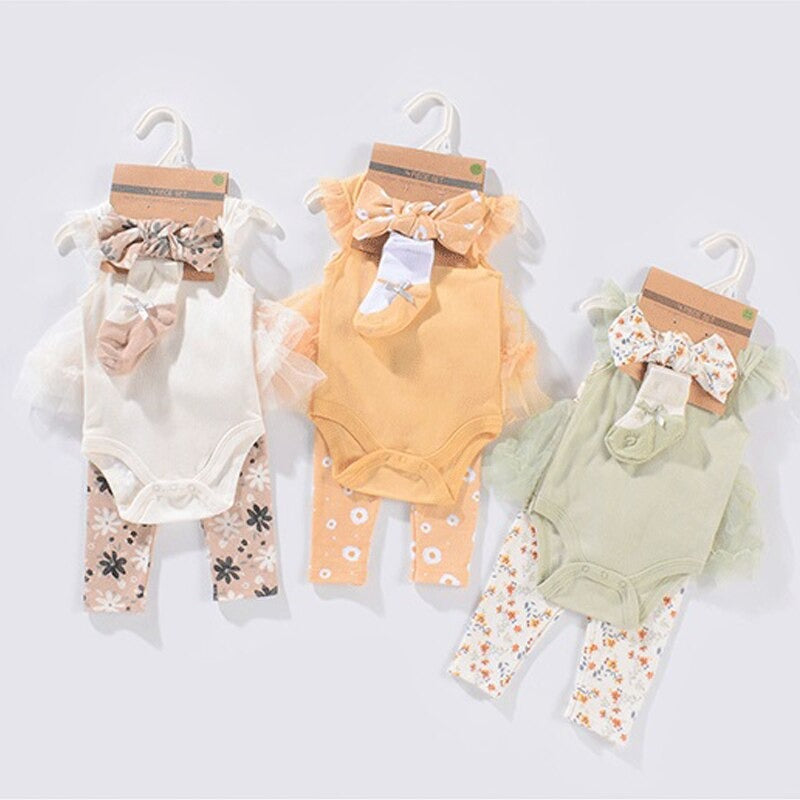 4 Pieces Baby Girl Clothes Set-Children Cloth Shop