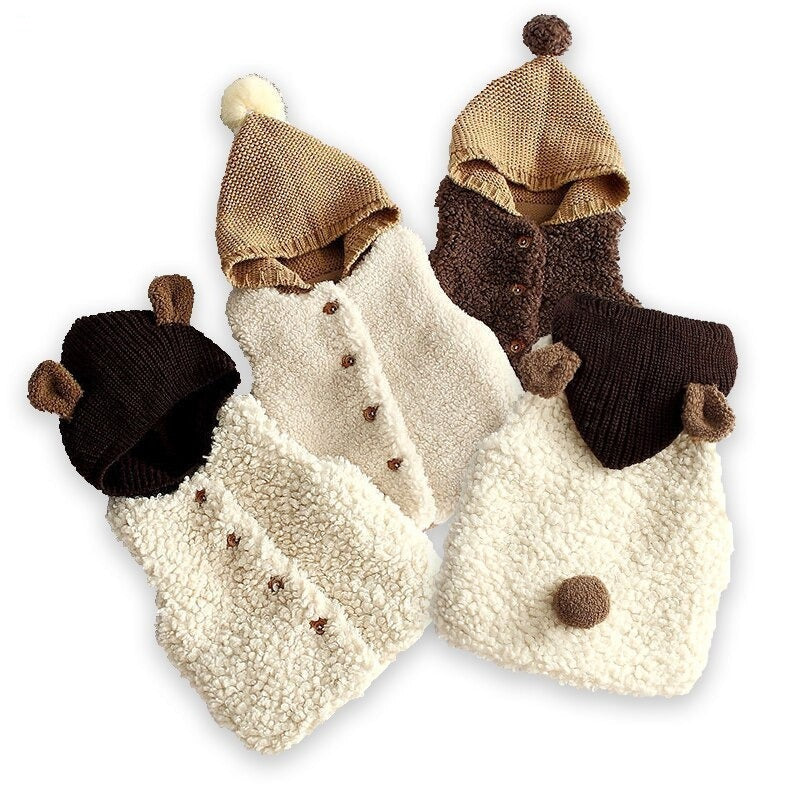 Winter Baby Hooded Knitted Vest Coat-Children Cloth Shop