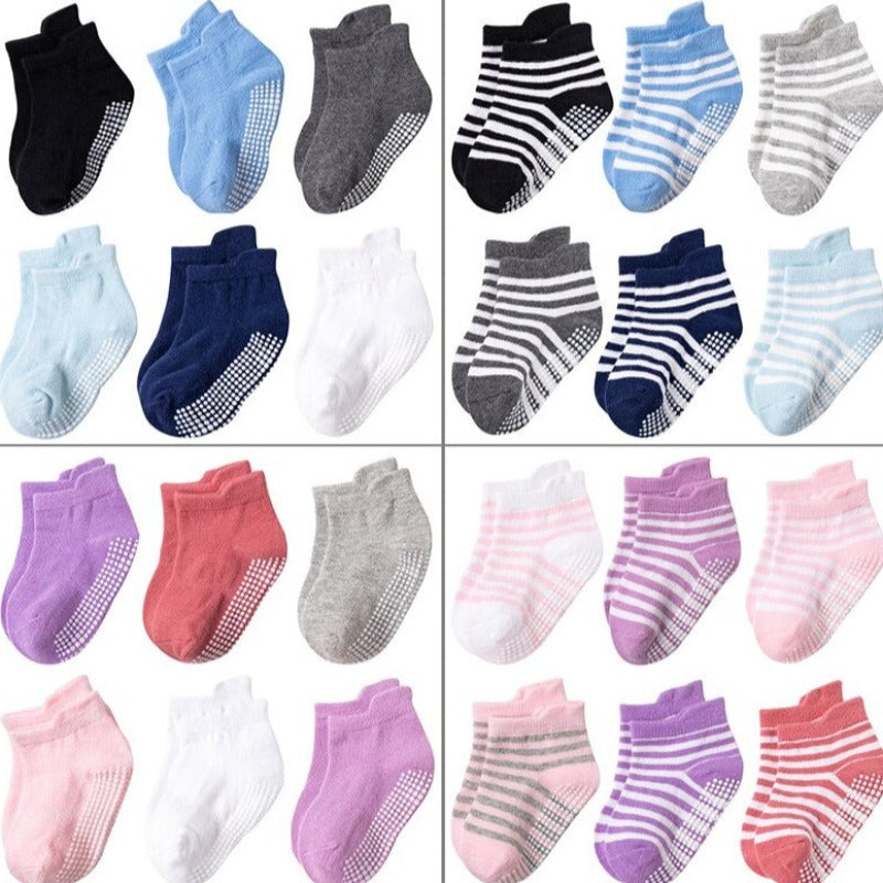 12 Pairs Of Casual Non Slip Breathable Baby Socks Set-Children Cloth Shop
