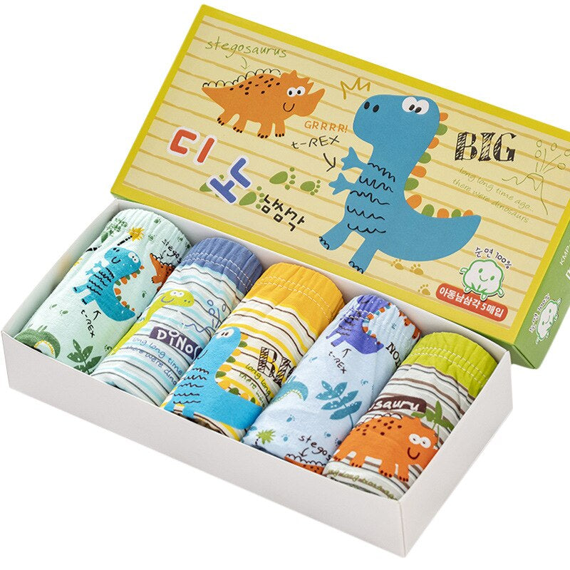 5Pcs Cartoon Print Soft Underpants For Kids-Children Cloth Shop