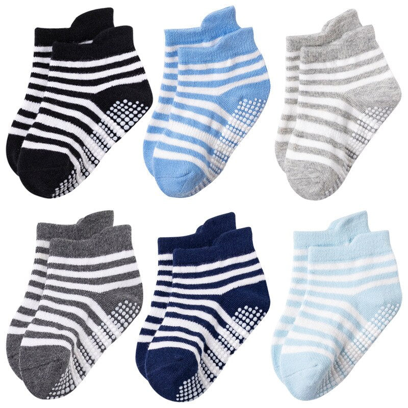 12 Pairs Of Casual Non Slip Breathable Baby Socks Set-Children Cloth Shop