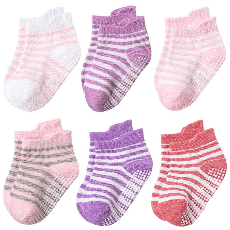 12 Pairs Of Casual Non Slip Breathable Baby Socks Set-Children Cloth Shop