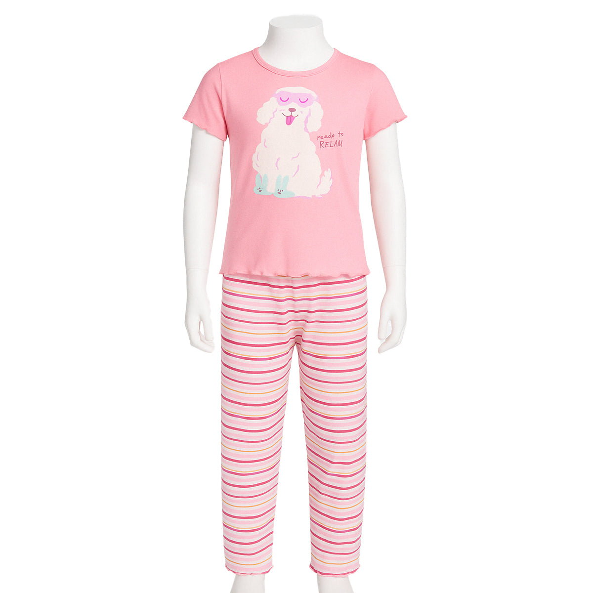 Short Sleeve Printed Pajama Set For Kids