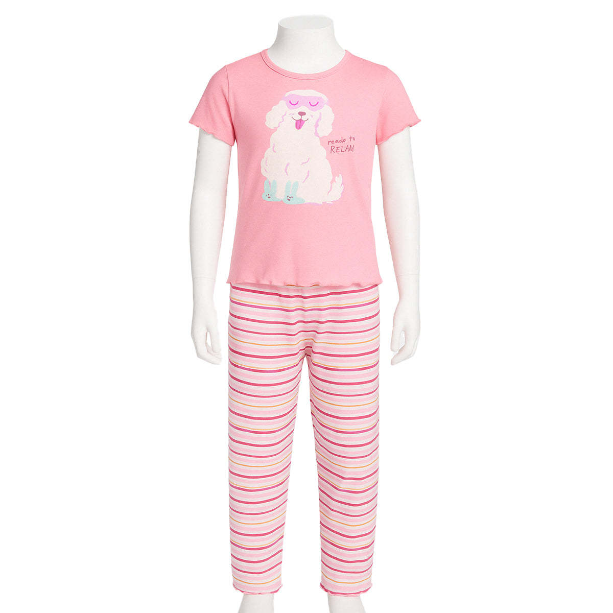 Short Sleeve Printed Pajama Set For Kids