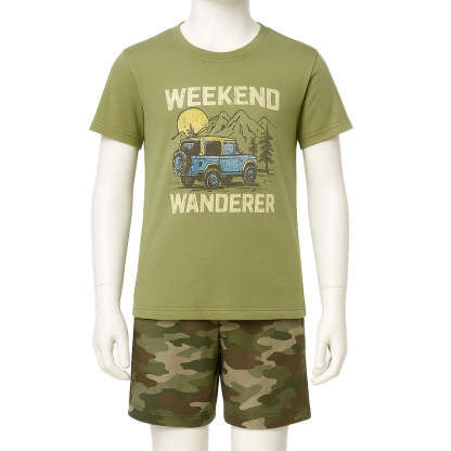 Two Piece Short Sleeve Graphic Pajama Set