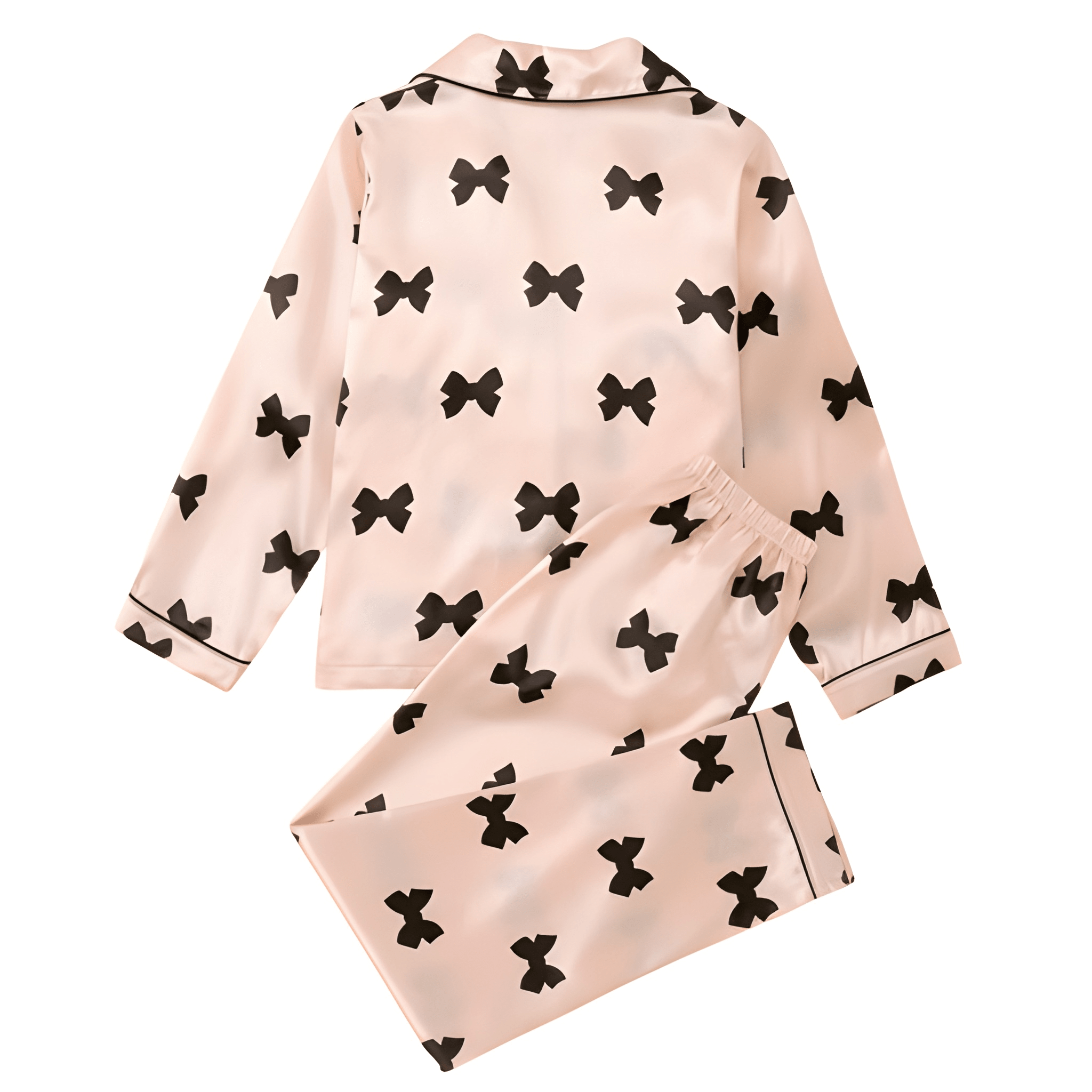 Bowknot Print Pajama Set For Kids
