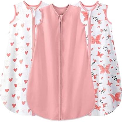 Sleeveless Zippered Blankets With Pack Of 3 Baby Sleep Sacks
