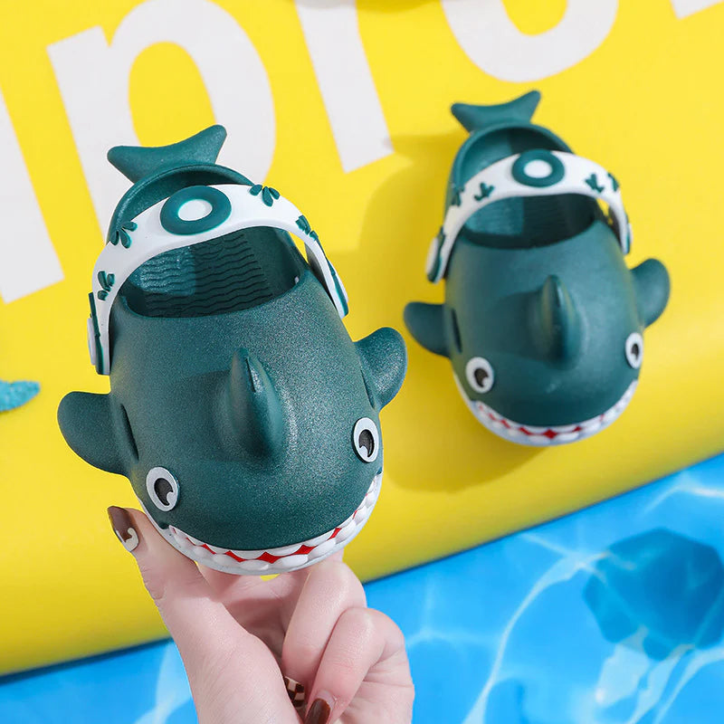 Shark Themed Sandals With Adjustable Strap