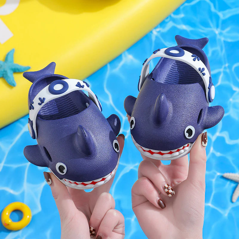 Shark Themed Sandals With Adjustable Strap
