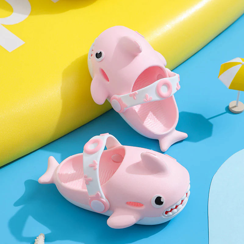 Shark Themed Sandals With Adjustable Strap