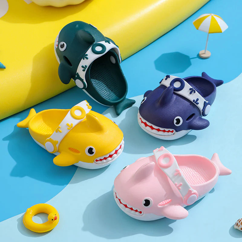 Shark Themed Sandals With Adjustable Strap