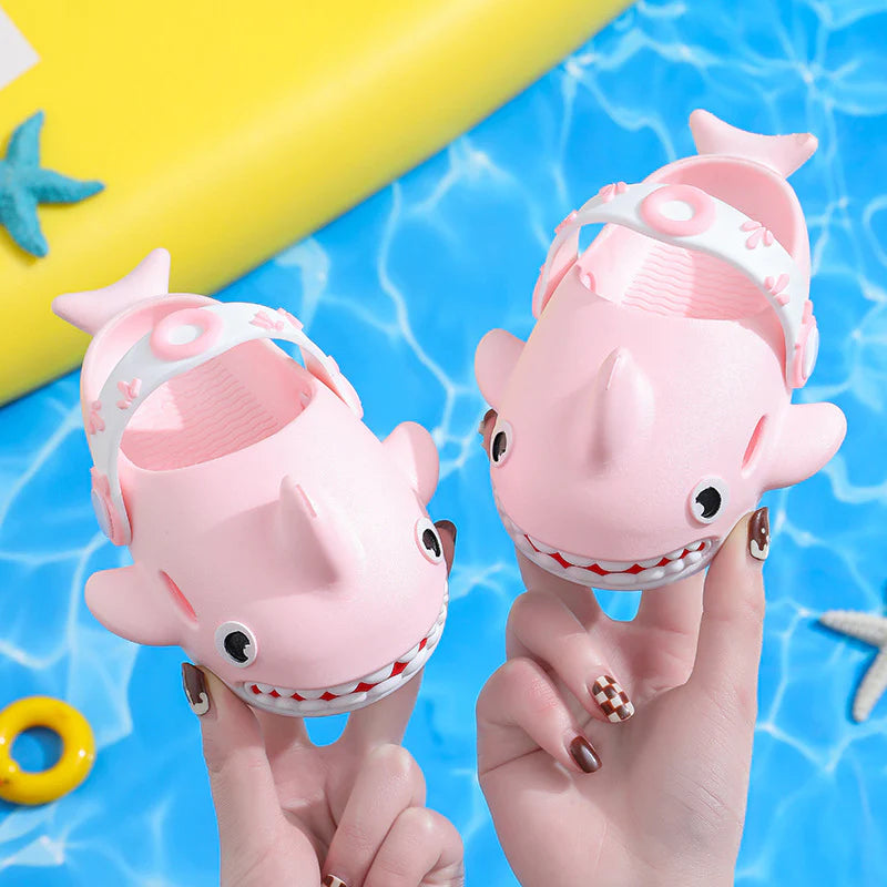 Shark Themed Sandals With Adjustable Strap