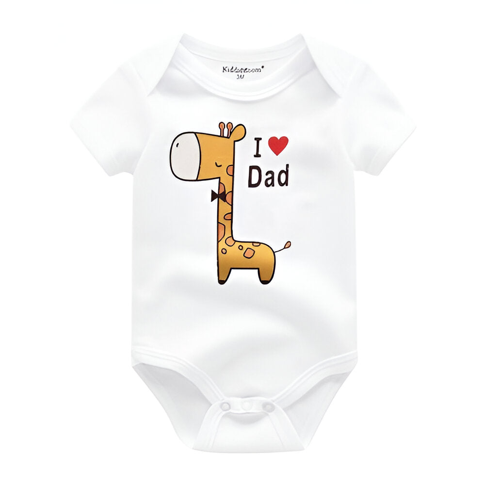 Mama & Papa Print Baby Bodysuits-Children Cloth Shop