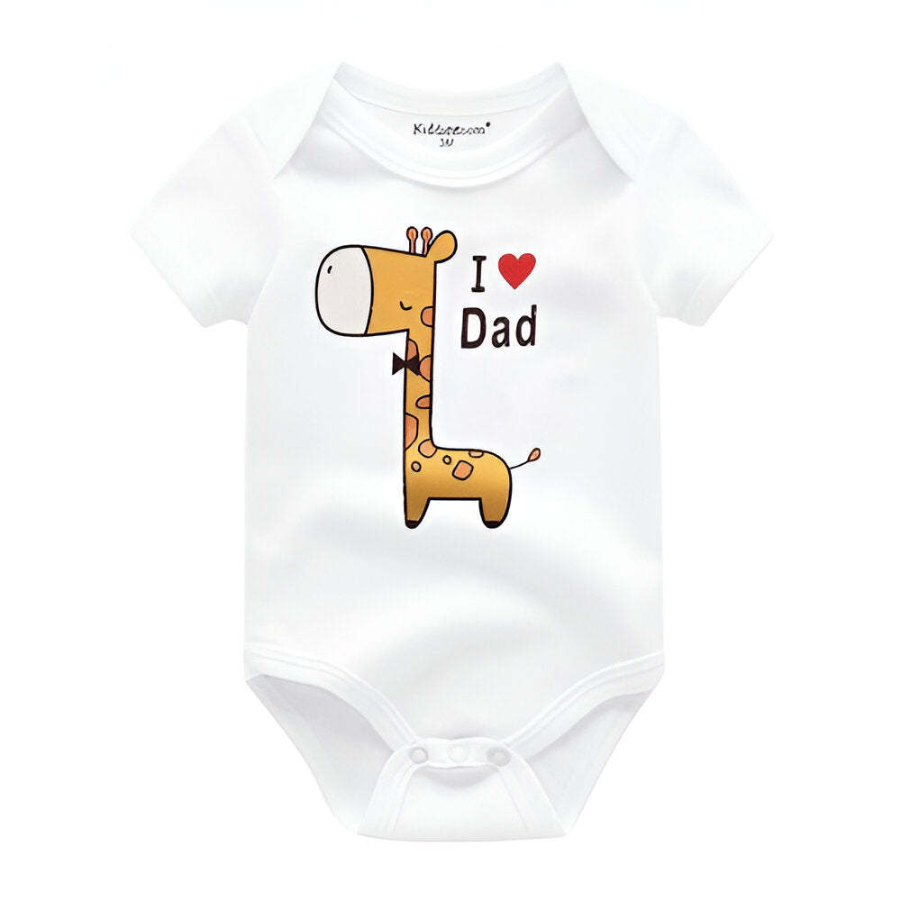 Mama & Papa Print Baby Bodysuits-Children Cloth Shop