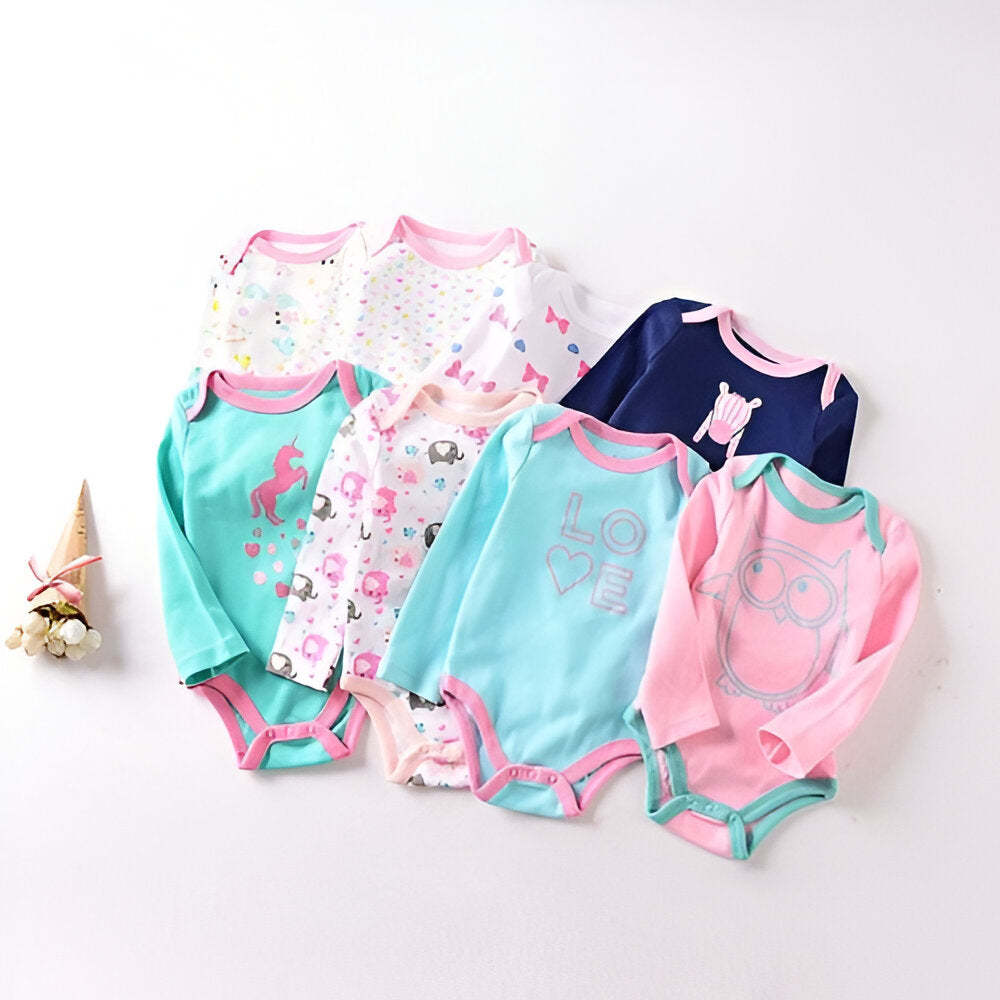 Short-Sleeve Newborn Cartoon Baby Bodysuit-Children Cloth Shop