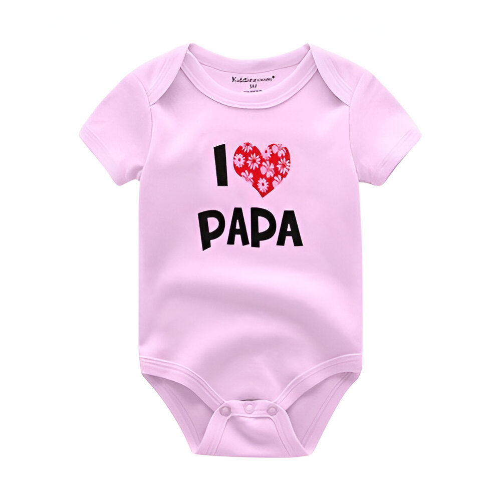 Mama & Papa Print Baby Bodysuits-Children Cloth Shop