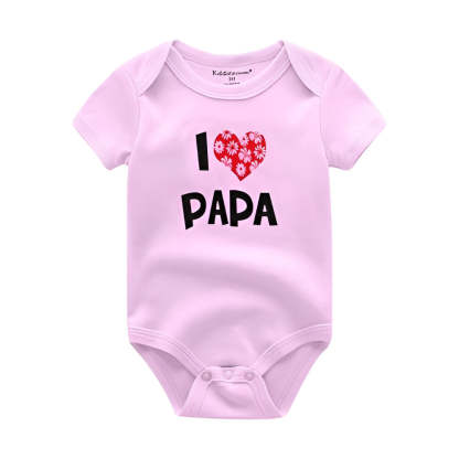 Mama & Papa Print Baby Bodysuits-Children Cloth Shop