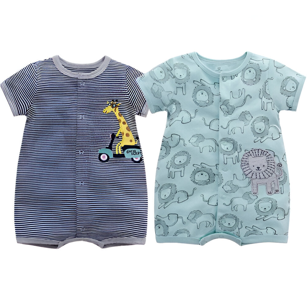 2Pcs Newborn Short Sleeve Romper Unisex Jumpsuit-Children Cloth Shop