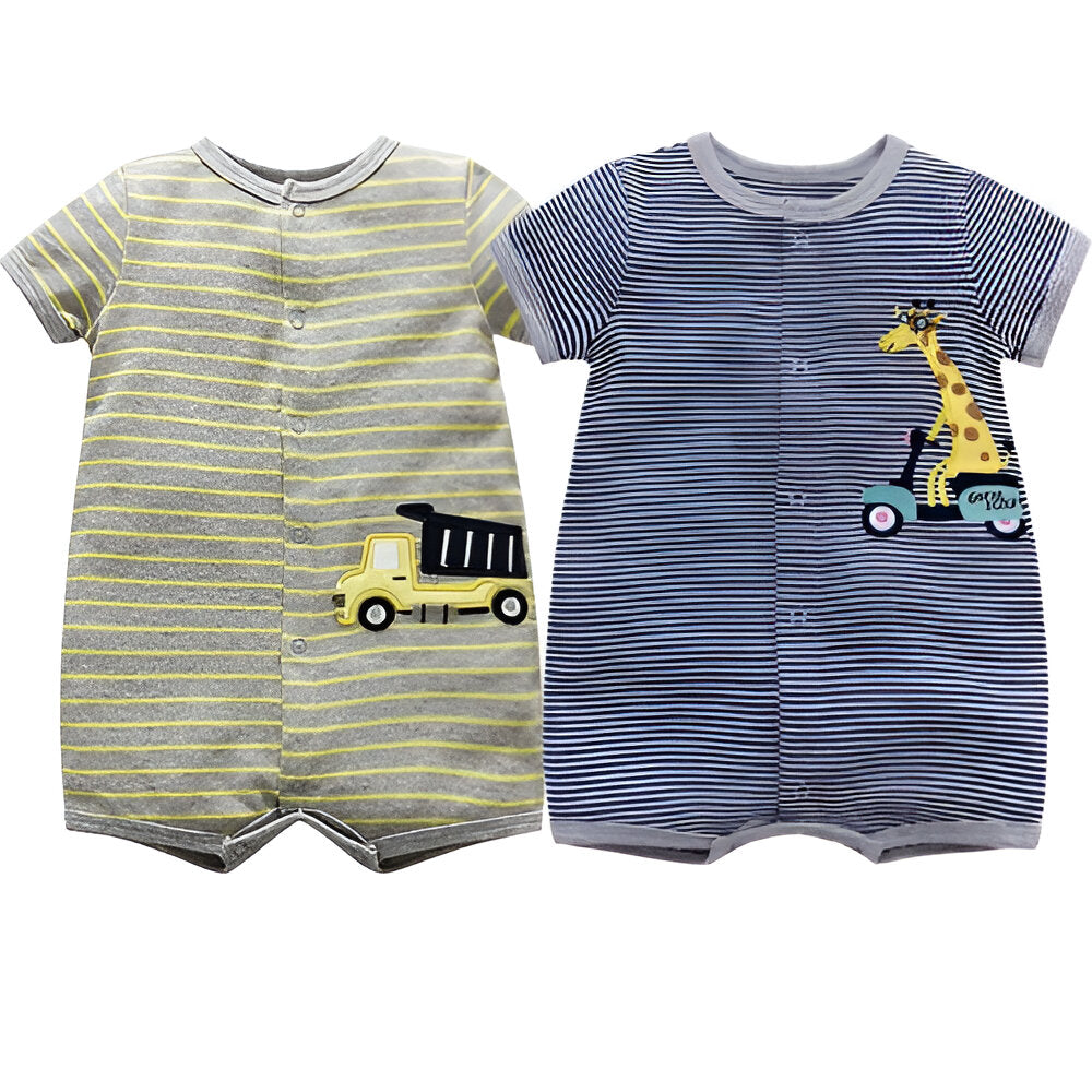 2Pcs Newborn Short Sleeve Romper Unisex Jumpsuit-Children Cloth Shop