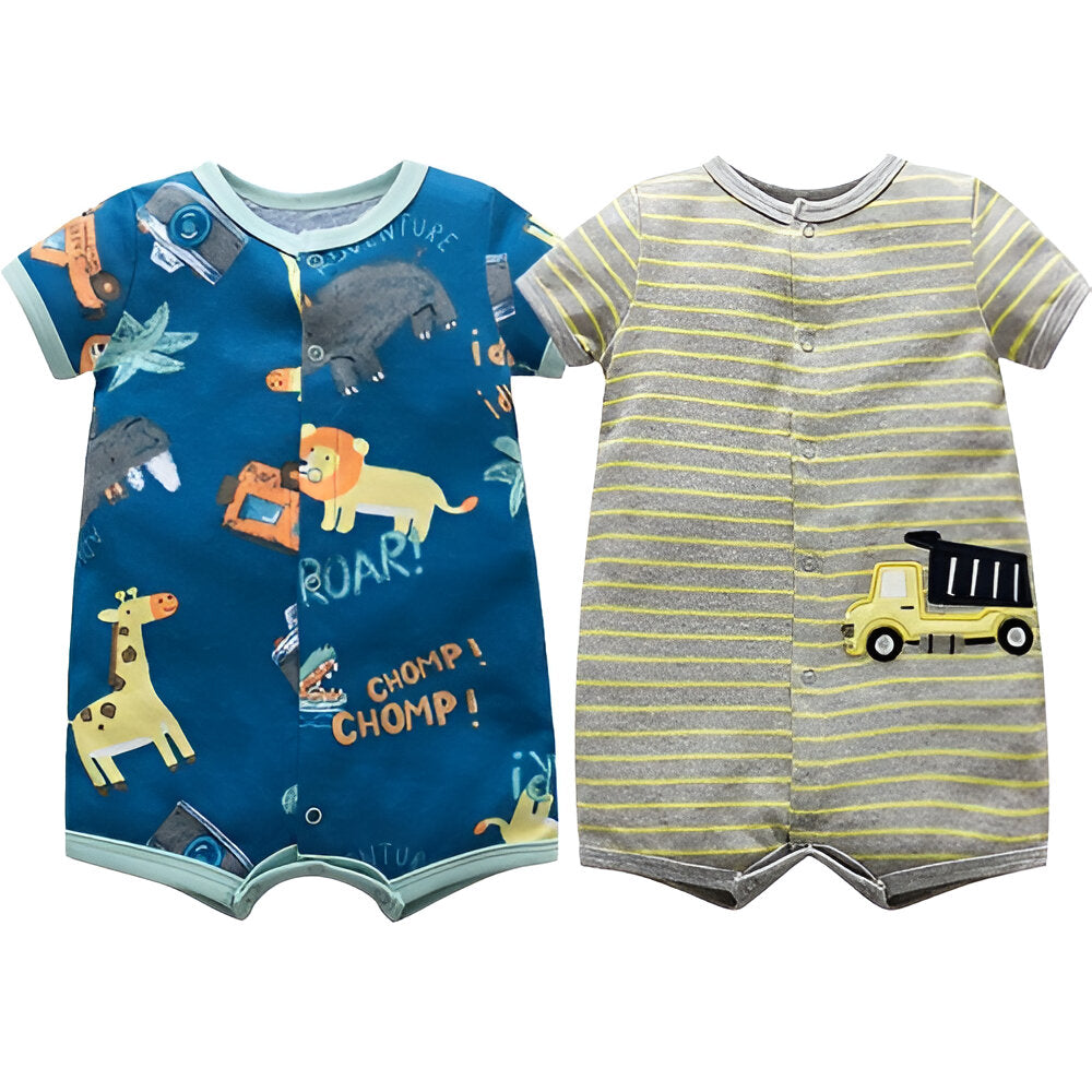 2Pcs Newborn Short Sleeve Romper Unisex Jumpsuit-Children Cloth Shop