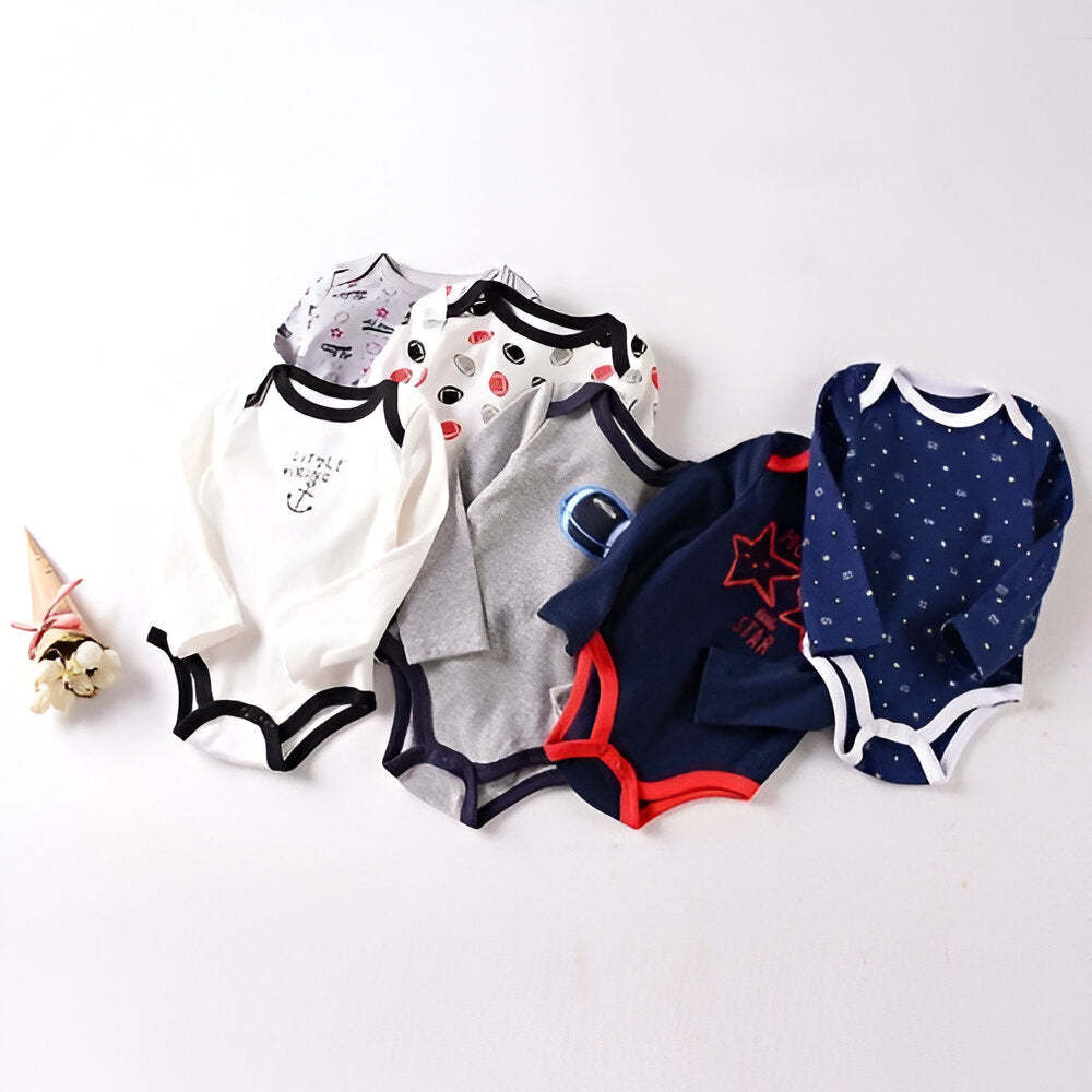 Short-Sleeve Newborn Cartoon Baby Bodysuit-Children Cloth Shop