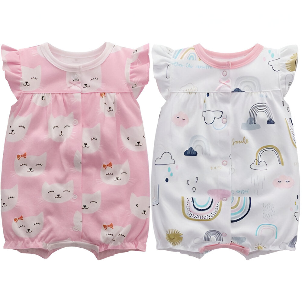 2Pcs Newborn Short Sleeve Romper Unisex Jumpsuit-Children Cloth Shop