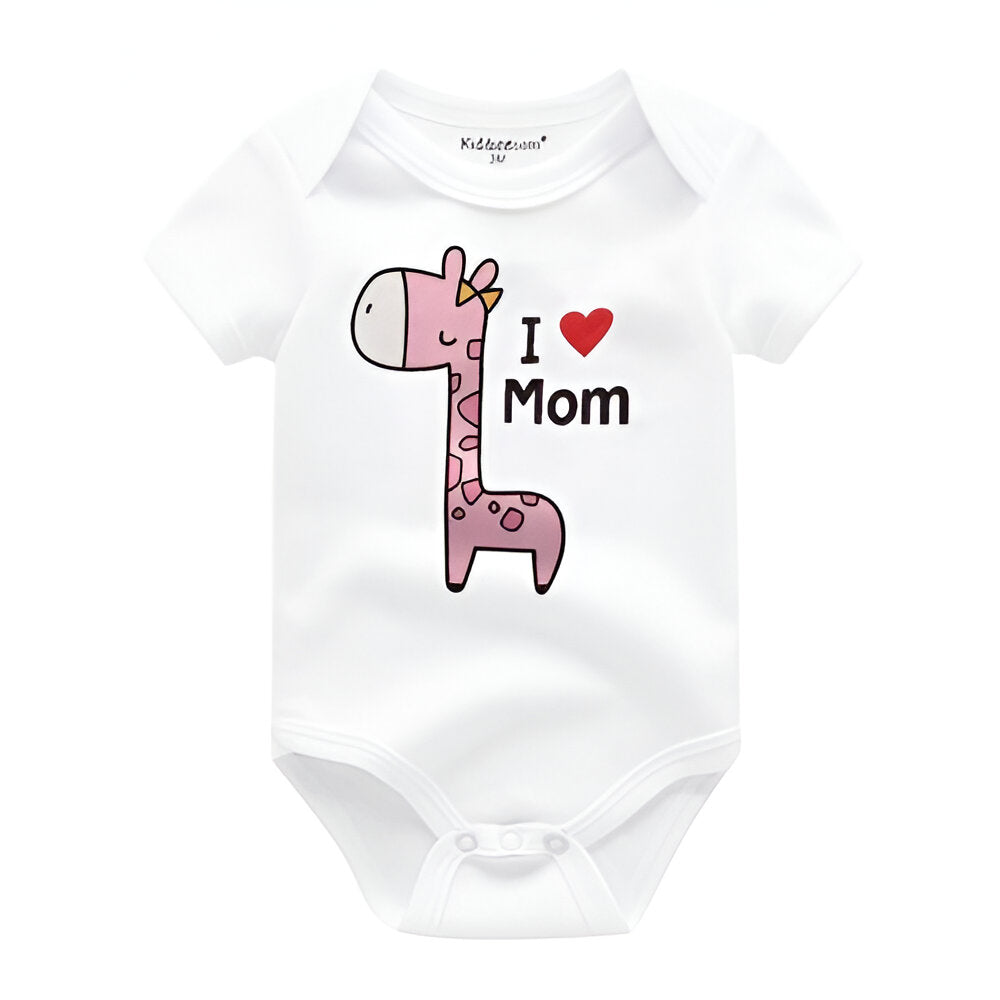 Mama & Papa Print Baby Bodysuits-Children Cloth Shop