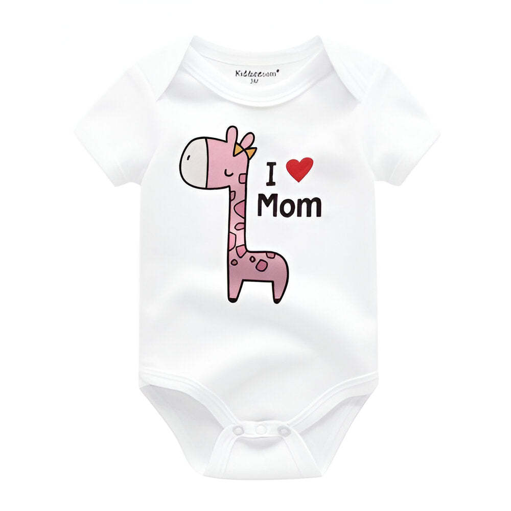 Mama & Papa Print Baby Bodysuits-Children Cloth Shop