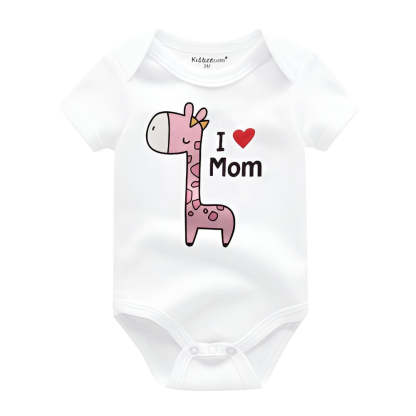 Mama & Papa Print Baby Bodysuits-Children Cloth Shop