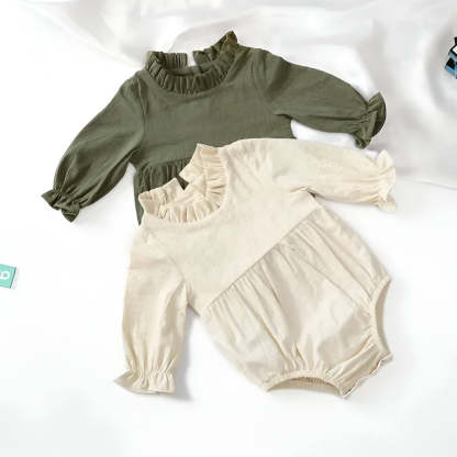 Long Sleeve Ruffles Romper
