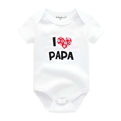 Mama & Papa Print Baby Bodysuits-Children Cloth Shop
