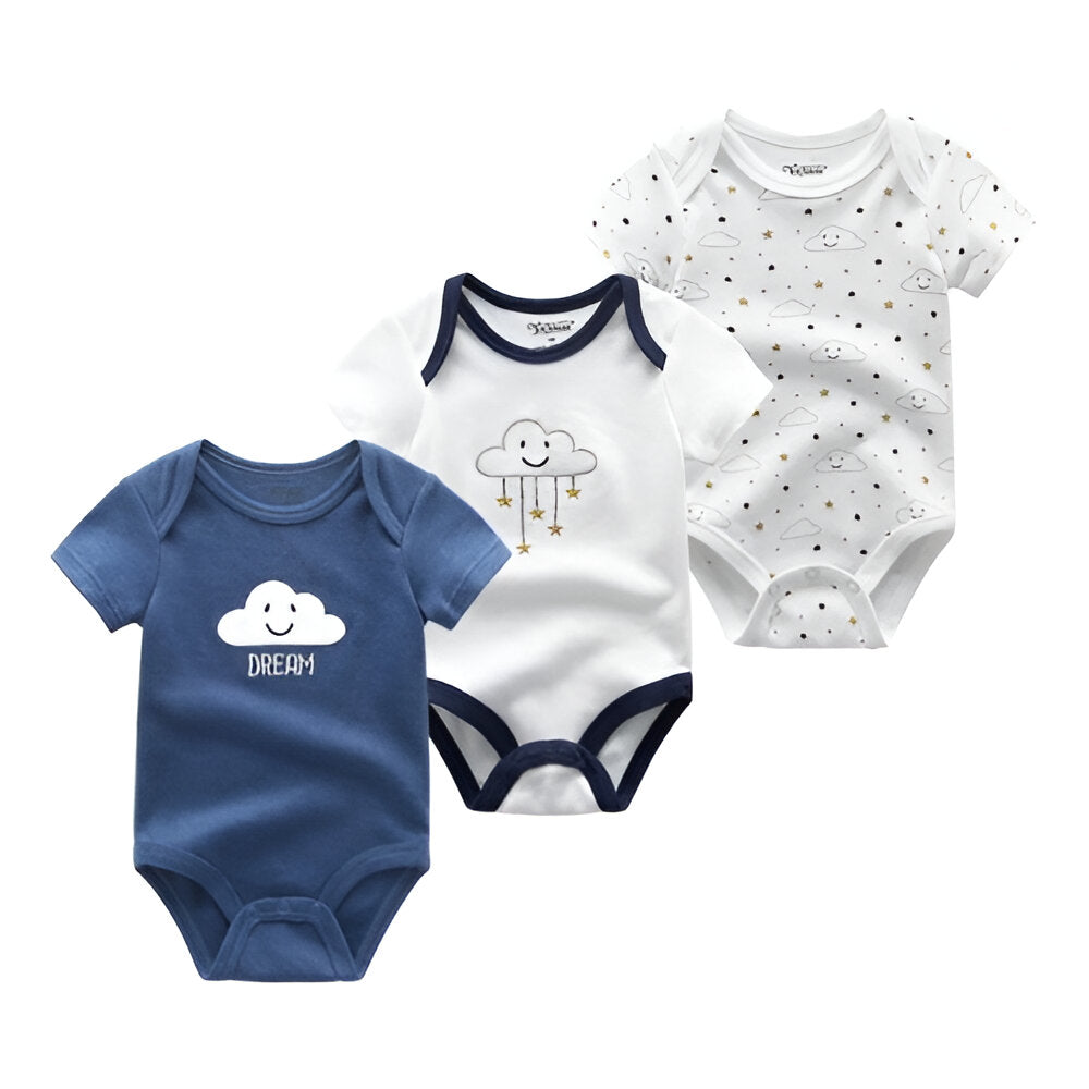 O Neck Collar 3 Piece Baby Bodysuits-Children Cloth Shop