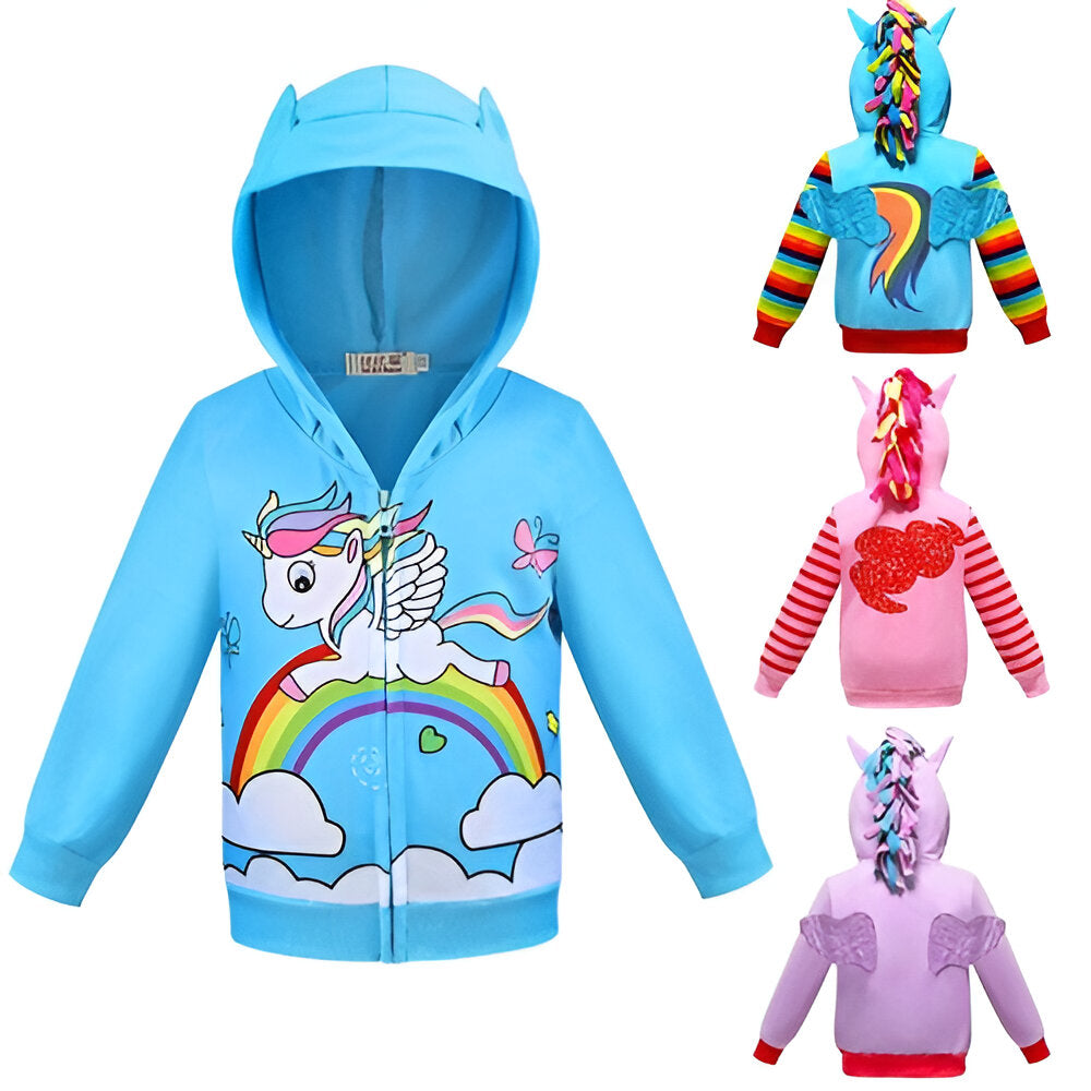 Girls Rainbow Pony Coat-Children Cloth Shop