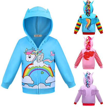 Girls Rainbow Pony Coat-Children Cloth Shop