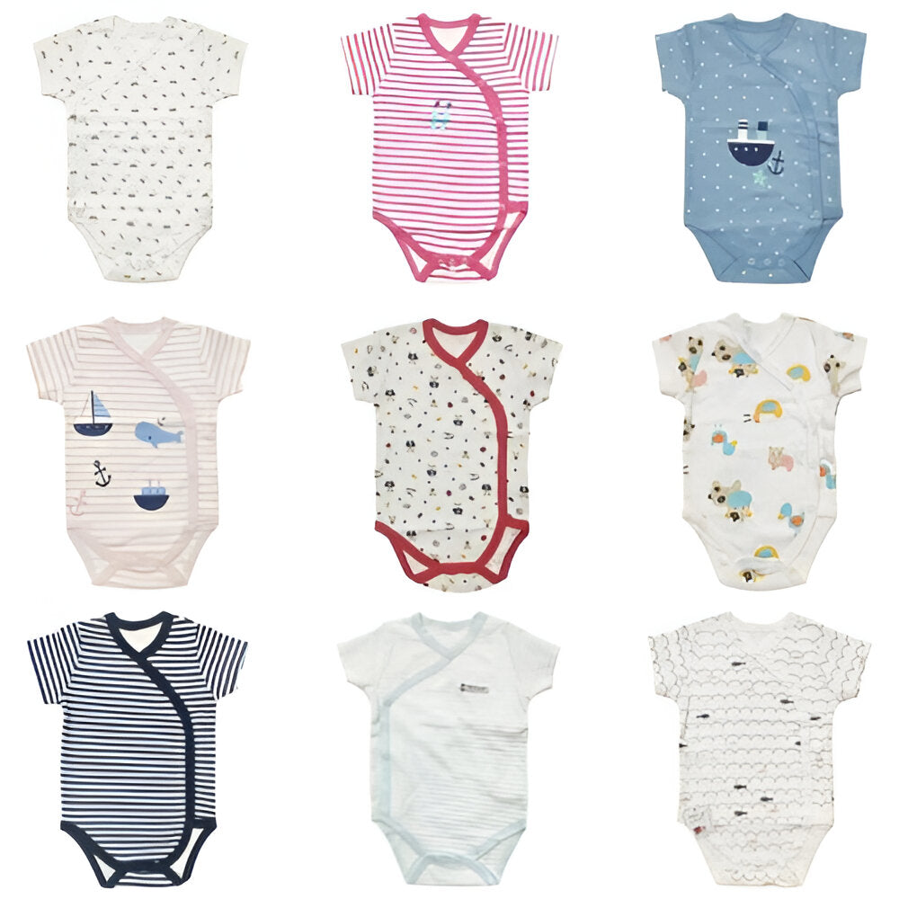 Short-Sleeve Newborn Cartoon Baby Bodysuit-Children Cloth Shop