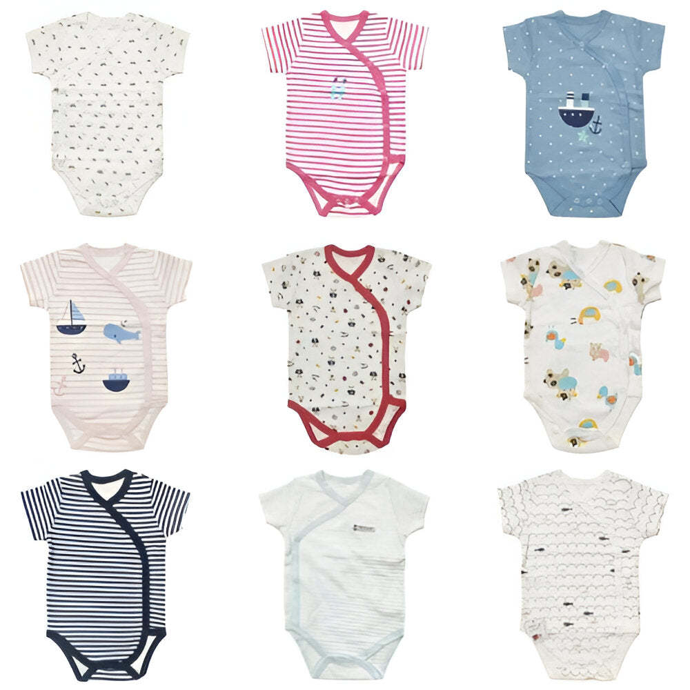 Short-Sleeve Newborn Cartoon Baby Bodysuit-Children Cloth Shop