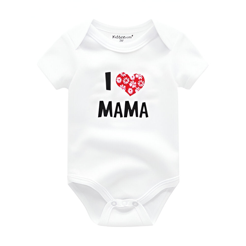 Mama & Papa Print Baby Bodysuits-Children Cloth Shop