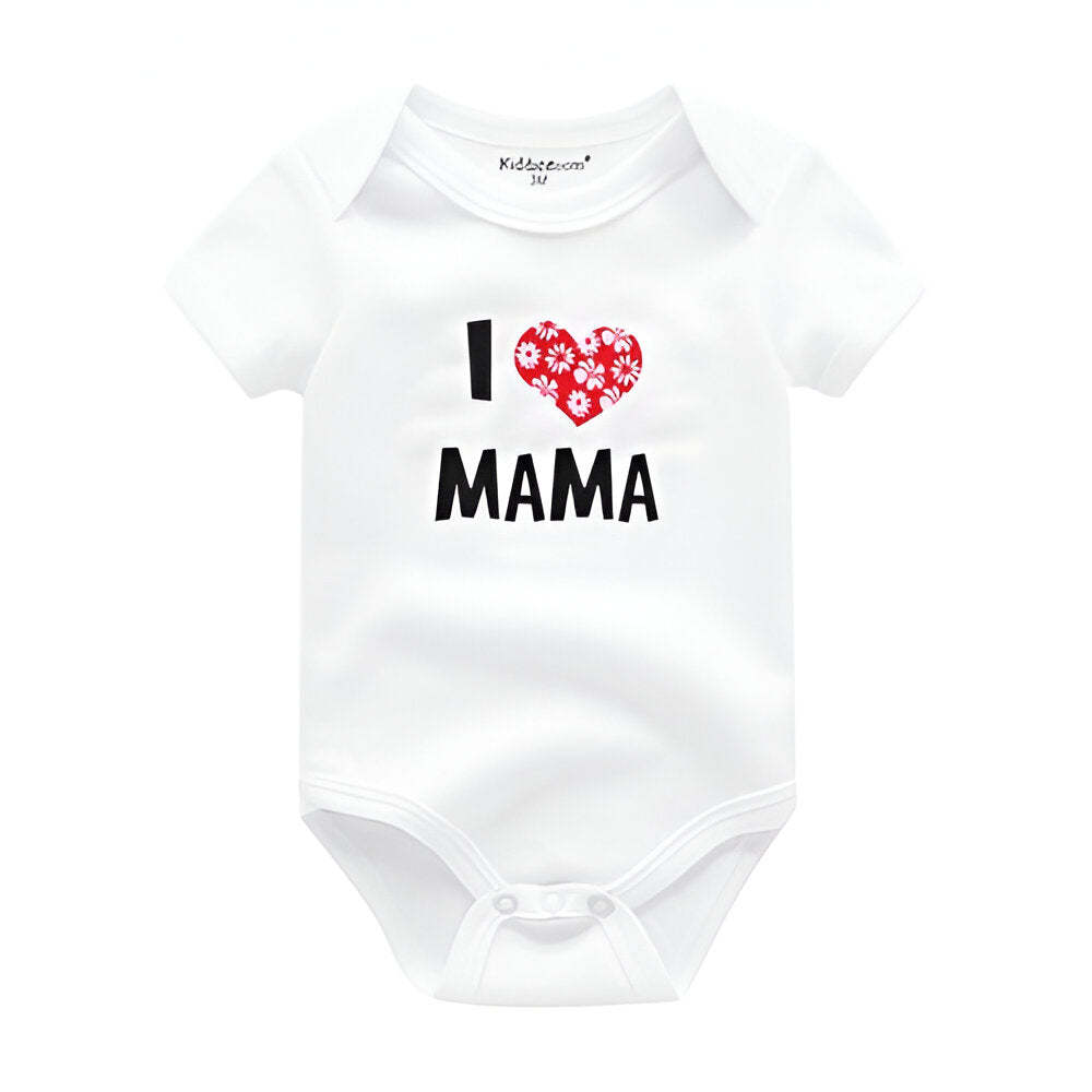 Mama & Papa Print Baby Bodysuits-Children Cloth Shop