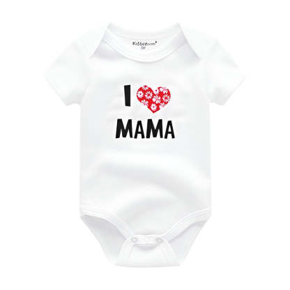 Mama & Papa Print Baby Bodysuits-Children Cloth Shop