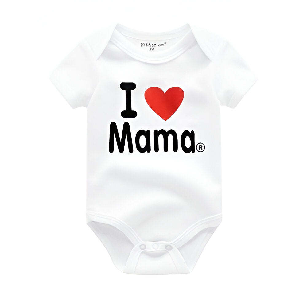 Mama & Papa Print Baby Bodysuits-Children Cloth Shop