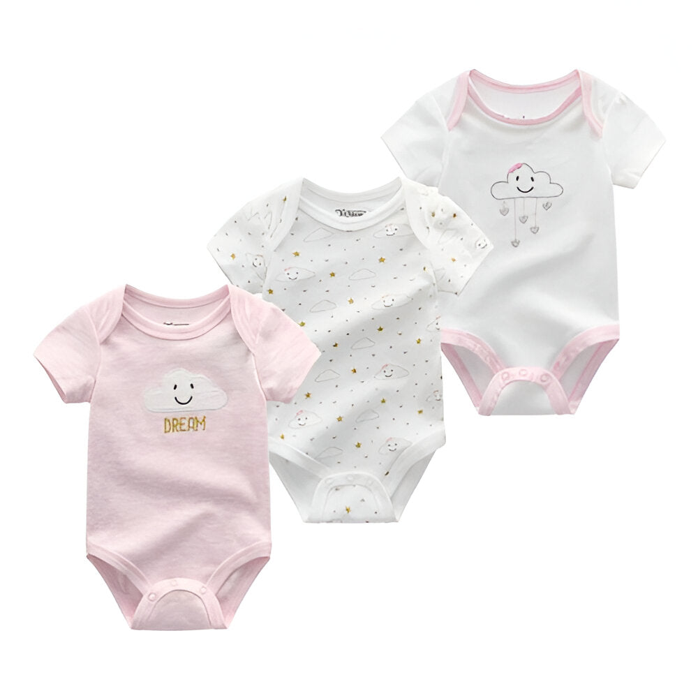 O Neck Collar 3 Piece Baby Bodysuits-Children Cloth Shop